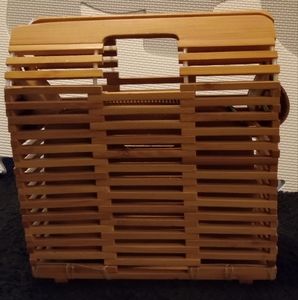 Like Dreams - Bamboo/Wicker Rectangular Box Purse + Wallet (NO Strap